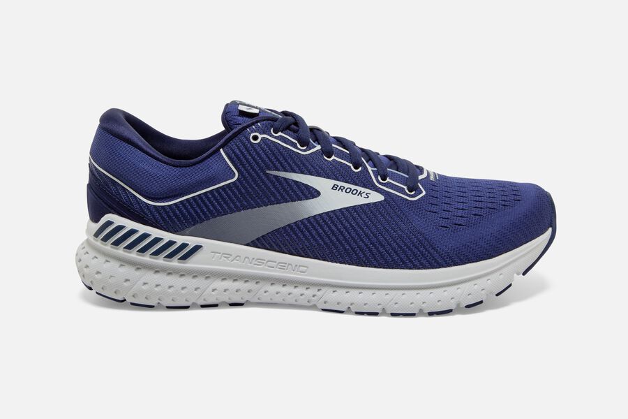 Brooks Transcend 7 Road Running Shoes Mens - Navy/Silver - APDFK-2953